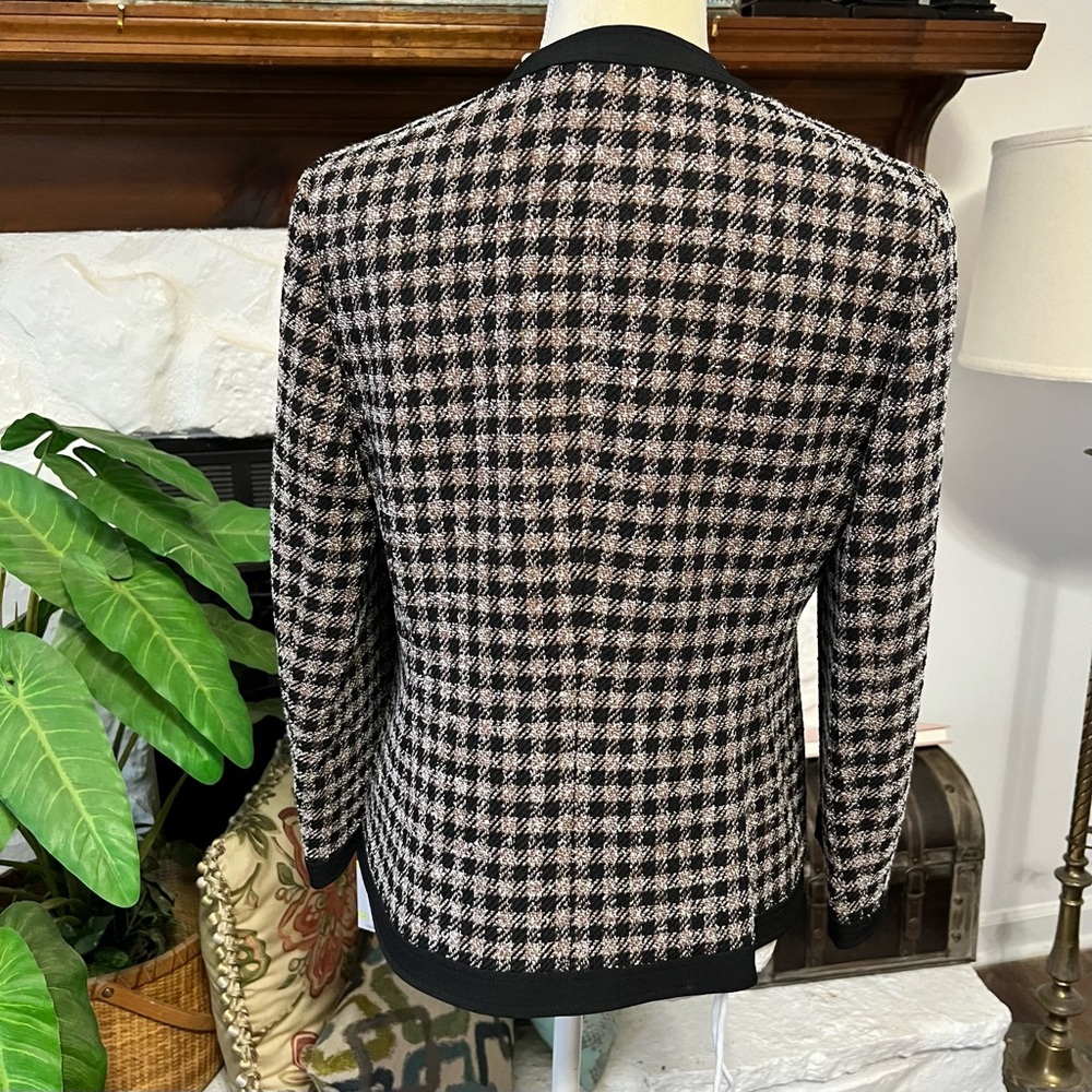 Kasper Brown and White Checkered Blazer NWT Women’s Size 4 - Picture 2 of 11